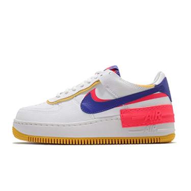 Imagem de Tênis feminino Nike Air Force 1 Shadow CI0919-105, Summit Branco/Crimson Flash/Cinza escuro/Azul Astronomia, 7.5