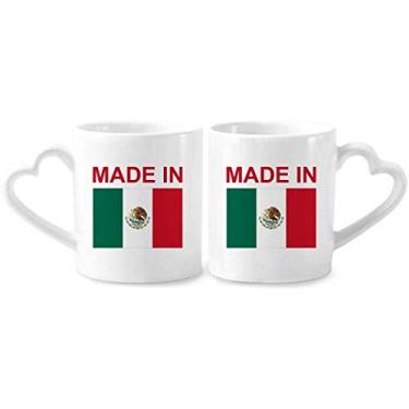 Imagem de Feito no México Country Love Conjunto de canecas de porcelana de cerâmica para amantes de coração