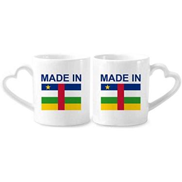 Imagem de Feito na República Africana Country Love Conjunto de canecas de porcelana de cerâmica para amantes de coração