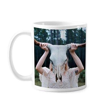 Imagem de Caneca Sheephead Girl Ciência Florestal Natureza Cerâmica Café Porcelana Utensílios de Mesa
