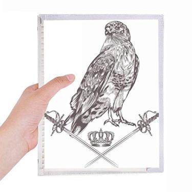 Imagem de Caderno estilo barroco animal coroa espada águia diário recarregável papelaria