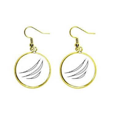 Imagem de Brinco feminino gota dourada com marcas de lágrimas arranhão orelha de animais, Metal