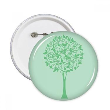 Imagem de Folhas de árvore verdes redondas flores pinos redondos crachá botão emblema acessório decoração 5 peças
