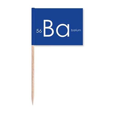 Imagem de Elementos Químicos Mesa Period Alcalina Terra Metal Bário Ba Bandeiras de Palito de Dente Marcador Topper Decoração de Festa