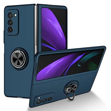 Imagem de Estojo antiderrapante Kickstand Ring para Samsung Galaxy Z Fold2 5G Fold 4 Fold4 Fold 2 3 Fold3 Capa protetora anti-queda, azul marinho, para Samsung Z Fold 4