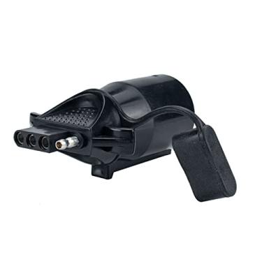 Imagem de MOOKEENONE Conector de trailer de 12 V, lâmina de 7 pinos, adaptador de reboque reto de 4 pinos, conector de plugue de fiação com aba segura para RV para caminhão de reboque