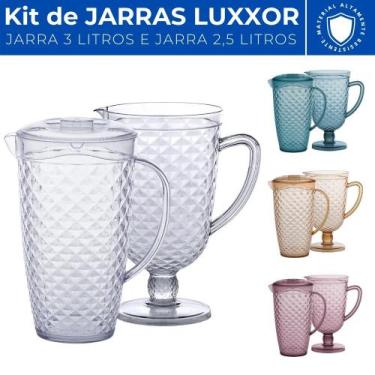 Imagem de Kit Jarra De Acrílico Com Tampa 3L + Jarra 2,5L Luxxor - Paramount