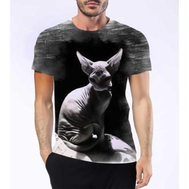 Imagem de Camisa Camiseta Gato Raça Sphynx Sem Pelos Felino Pet Hd 1 - Estilo Kr