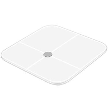 Imagem de balanças eletrônicas de pesagem plataforma de vidro temperado gordura corporal sabedoria mágica precisa casa bluetooth app saúde inteligente