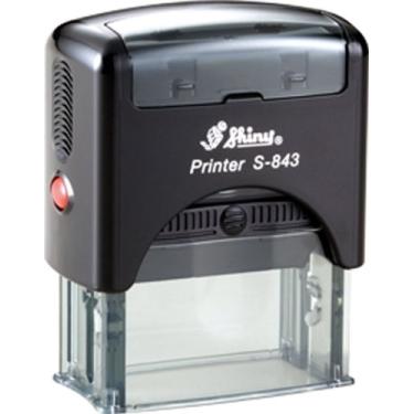 Imagem de Texto personalizado de 4 linhas / endereço impressora brilhante A-843 carimbo de borracha auto-tintado para escritório