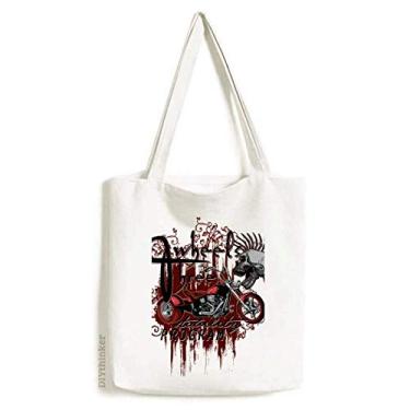Imagem de Graffiti Street Culture Bloody Skeleton Bolsa sacola de lona, bolsa de compras casual