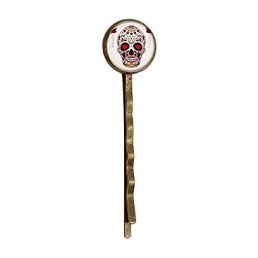 Imagem de Flower Cirrus Eyes White Sugar Skull Retro Metal Hair Bobby Pin Headwear