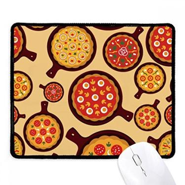 Imagem de Mousepad Pizza Italy Tomate Foods Peppers borda costurada tapete de borracha para jogos