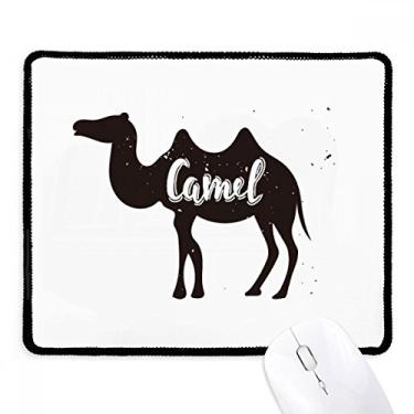 Imagem de Mousepad Camel preto e branco animal borda costurada tapete de borracha para jogos