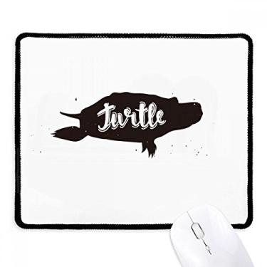 Imagem de Mousepad Turtle preto e branco animal borda costurada tapete de borracha para jogos