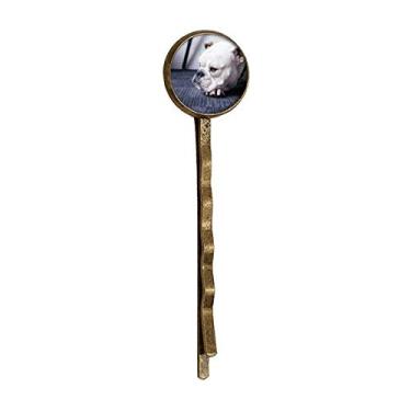 Imagem de Gorro de metal retrô com imagem cinza para cães animais de estimação