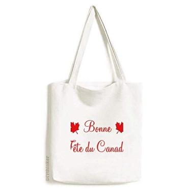 Imagem de Maple Leaf Happy Canada Day 4 Of July Tote Canvas Bag Shopping Satchel bolsa casual