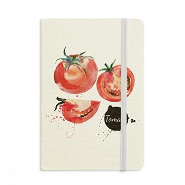 Imagem de Caderno de anotações com estampa de tomate, vegetais, saboroso, saudável e saudável em tecido capa dura