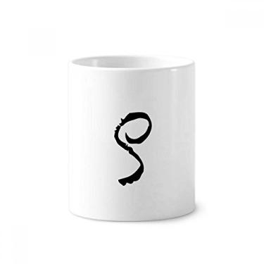 Imagem de Suporte para caneta de escova de dentes com alfabeto grego Rho preto com suporte de cerâmica