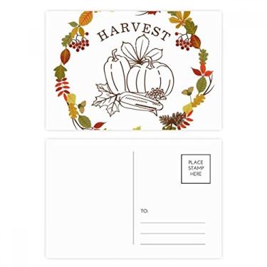 Imagem de Conjunto de cartão postal com estampa de guirlanda de Dia de Ação de Graças de Aniversário