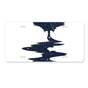 Imagem de DIYthinker Placa de carro com padrão de arte em formato de bússola, acessório de aço inoxidável