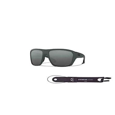 Imagem de Split Shot OO9416 941602 64MM Matte Carbon/Prizm Black Rectangle Sunglasses for Men +BUNDLE with Oakley Accessory Leash Kit
