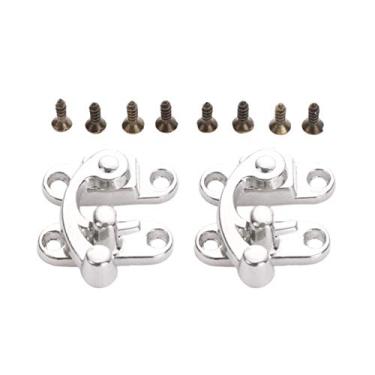 Imagem de 2pcs 29 * 33mm Antique Ferro Ferro Latch Hasp Buckle Chifre Catch Clasp Bloqueio de Gancho para Mini Jewelry Box para hardware de móveis YYDFPIIA (Color : F)