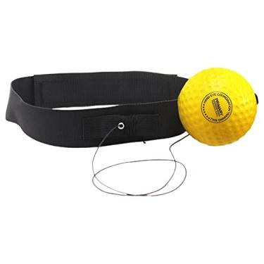 Imagem de Vaveren Ball Punching Ball Melhora a coordenação mão-olho React Balls Ball com faixa de cabeça para exercícios, mulheres e, Bola Amarela 20g