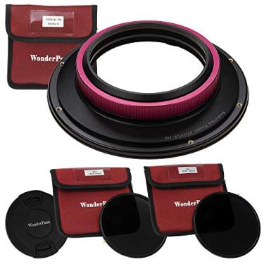 Imagem de WonderPana Essential Kit ND – Suporte de filtro de núcleo, tampa de lente, filtros ND16 de 145 mm e ND32 compatíveis com lentes Rokinon/Samyang AF 14 mm f/2.8 RF e FE