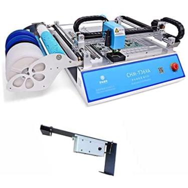 Imagem de Máquina de picareta e colocação SMT de alta aacuracy CHMT36VA com alimentador de vibração chip Mounter. 0402-5050, SOP, QFN, QFP, controle de circuito fechado, câmera dupla