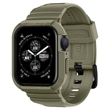 Imagem de Spigen Rugged Armor Pro para Apple Watch Capa com Pulseira Series SE3/9/8/SE2/7/6/SE/5/4 45mm/44mm Proteção TPU com Pulseira - Khaki Vintage