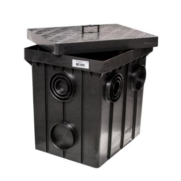 Imagem de Caixa De Passagem Inspecao Esgoto Eletrica Preta Grande 48L