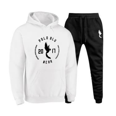 Imagem de Conjunto Moletom Masculino Canguru Confortável Bolsos Capuz-Masculino