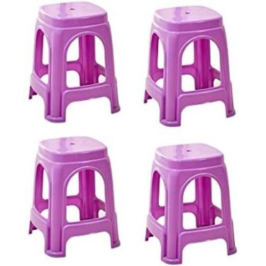 Imagem de Escabelo Para Os Pés Banco De Hospital, Banco De Cama Acompanhante Banco De Plástico Empilhável Banco De Jardim Banco De Jardim Cadeira De Jantar Banco De Adultos Banco De Degrau De Berçário,Roxo,