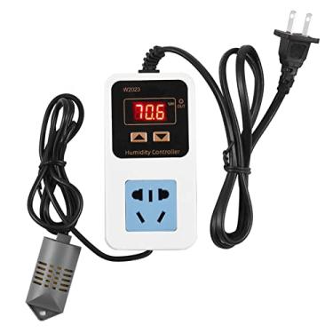 Imagem de 110-220V 10A 1500W Controlador Eletrônico de Umidade Display Digital Inteligente Interruptor de Controle de Umidade com Sensor Montado na Parede de Umidificação Desumidificação Interruptor de