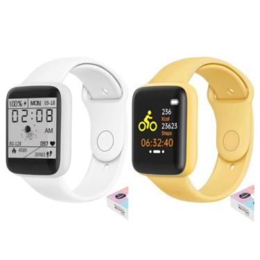 Imagem de Kit Com 2 Relógio Inteligente Smartwatch Y68para Ios E Android Macaron