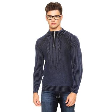 Imagem de Blusa Officina Do Tricô Meio Ziper Estonada Algodão Masculina-Masculino