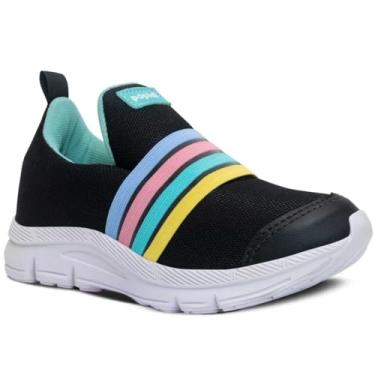 Imagem de Tênis Infantil Calce Fácil Nº 28 Ao 34 Menino Menina 11.101 (Preto, BR, Criança de 4 a 8 anos, Numérico, 28)