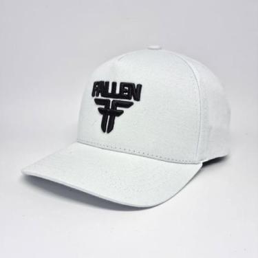 Imagem de Boné Fallen Snapback Bordado Branco E Preto Aba Curva - Adulto