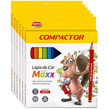 Imagem de Lapis De Cor Jumbao Maxx 12cores - Pacote com 6, Compactor, 002058000, Multicolorido