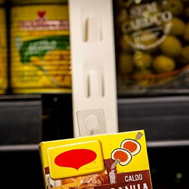 Imagem de NEOBRASIL - Hang Tab Gancho Adesivo - Expositor para Loja, Gancho Expositório, Adesivo para Organização, Prateleiras e Gancheira - PET Reciclável - Transparente - Suportam 150gr - 500un