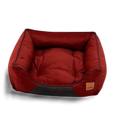Imagem de Cama Pet Vintage Grande, Para Cachorros e Gatos, Luxo, Lavavel com Ziper, Almofada Removivel, BagDog - Modelo Vintage Cor Marsala - Tamanho GG (75cm x 75cm)