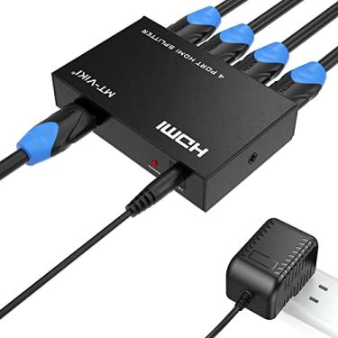 Imagem de HDMI Splitter 1 in 4 Out, MT-ViKI 1x4 Power HDMI Splitter 4 Ports w/AC Adapter, 4Kx2K@30Hz 3D Full HD Distributor for PS4 Fire Stick HDTV