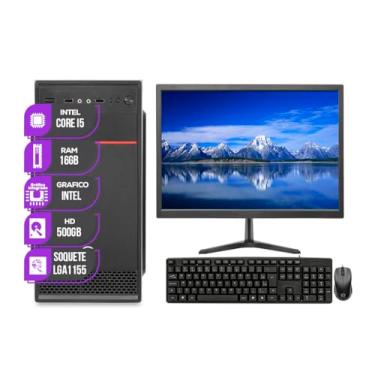 Imagem de Computador Completo Mancer, Intel Core i5, 16GB De Ram, HD 500GB, Monitor + Kit Teclado e Mouse