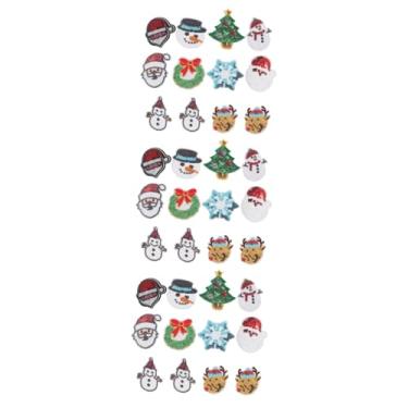 Imagem de Operitacx 60 Peças adesivos de pano de natal enfeites natal decorações de natal aplique de costura de natal apliques de natal suprimentos de natal ferro em remendos o preenchimento
