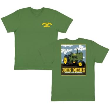 Imagem de John Deere Camiseta masculina de manga curta com estampa vintage, Verde, 3G
