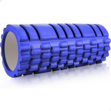 Imagem de Rolo Massagem Foam Roller Liberação Miofascial Exercícios Azul 894-Bl