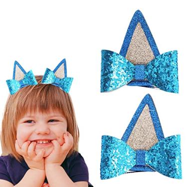 Imagem de Orelhas de cachorro, presilhas de cabelo com glitter, acessórios de fantasia de cosplay para crianças, adultos, meninas, suprimentos de festa de aniversário, presente para bluey bingo
