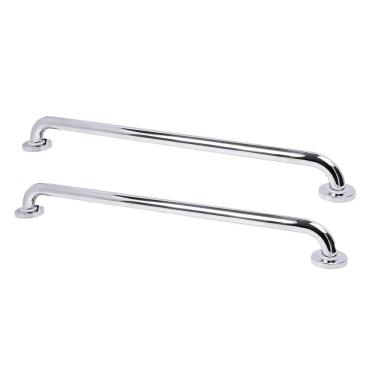 Imagem de Barra Alça Apoio 60cm Inox Kit 2 Uni Suporte Anti Queda Cadeirante Idoso Deficiente Gestante Box Banheiro Escada Corrimao Casa