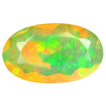 Imagem de 1,01 ct AAA+ Gem de qualidade corte oval (10 x 6 mm) opala arco-íris não aquecida genuína e extraída da pedra preciosa solta da Terra